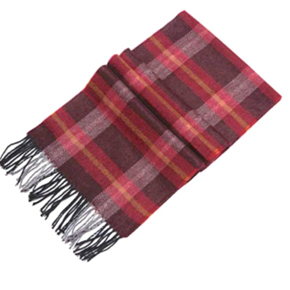NEW Red Plaid Wool Scarf - Picture 2 of 7